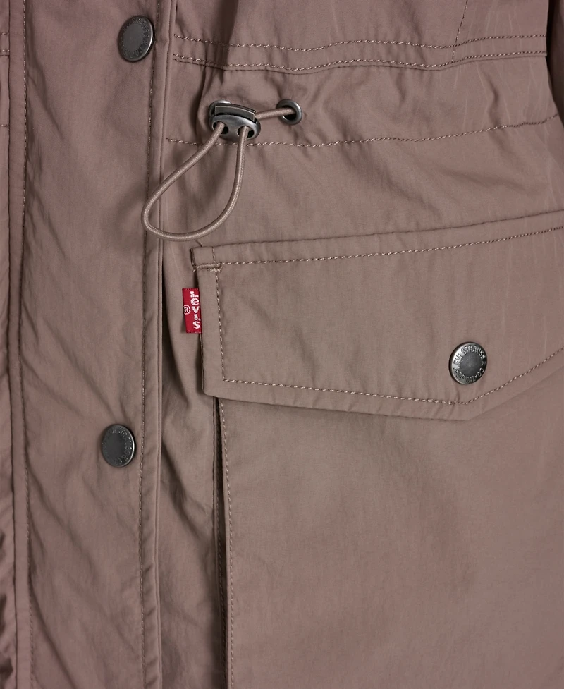 Levi's Women's Cinch-Waist Hooded Rain Anorak Jacket