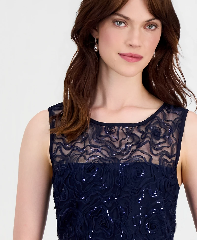 Connected Women's Illusion Sequin-Embellsihed Cocktail Dress