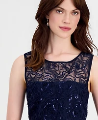 Connected Women's Illusion Sequin-Embellsihed Cocktail Dress