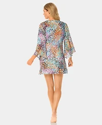 Anne Cole Women's Bell-Sleeve Flounce Swim Tunic