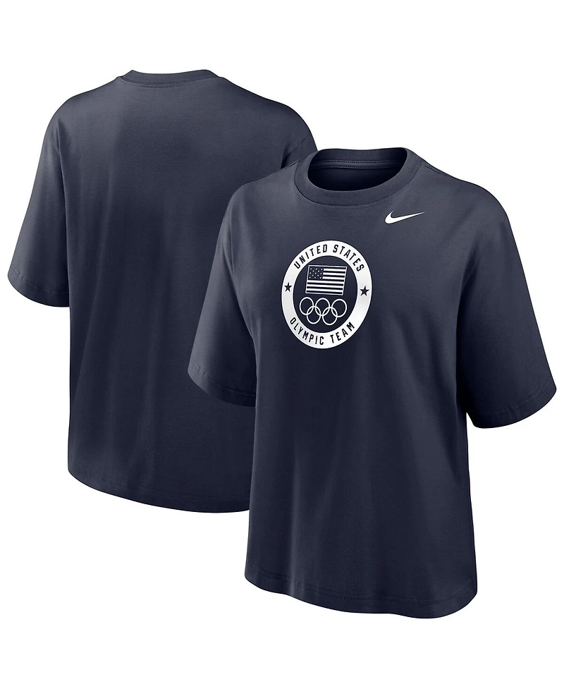 Nike Women's Navy Team Usa Boxy T-Shirt