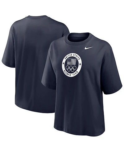 Nike Women's Navy Team Usa Boxy T-Shirt