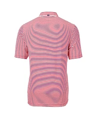 Cutter & Buck Men's Red Nc State Wolfpack Throwback Logo Virtue Eco Pique Stripe Polo Shirt