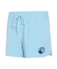 Concepts Sport Women's 2-Piece Light Blue Minnesota Timberwolves Elevation Tri-Blend Long Sleeve Top and Shorts Set