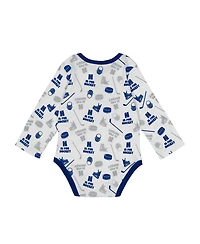 Outerstuff Baby Boys and Girls White Tampa Bay Lightning Quick Learner Long Sleeve Bodysuit