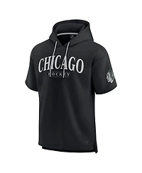 Fanatics Men's Black Chicago Blackhawks Elements Ready Short Sleeve Pullover Hoodie