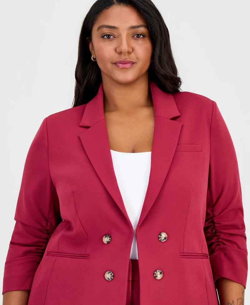 Tahari Asl Plus Faux Double-Breasted Jacket