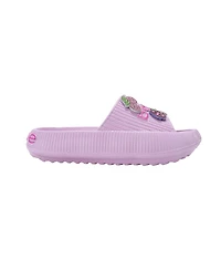 Bebe Little Girls Eva Slide – Lightweight Comfy Sandals with Rhinestone Fruit Patches