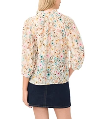 Vince Camuto Women's Raglan Peasant Split Neck Blouse