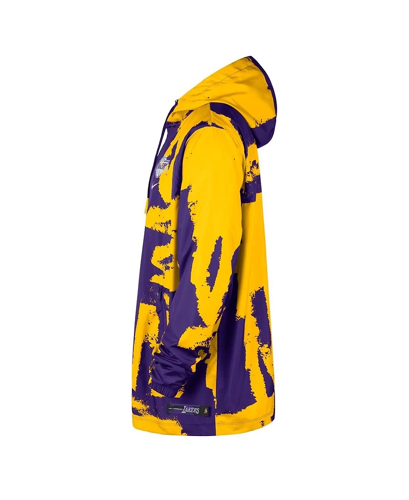 Nike Men's and Women's Purple Los Angeles Lakers Courtside Club Premium Woven Full-Zip Hooded Jacket