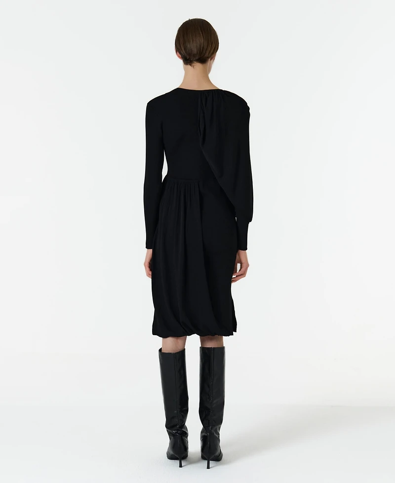 Leem Women's Knitted Dress with Scarf Detail