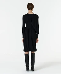 Leem Women's Knitted Dress with Scarf Detail