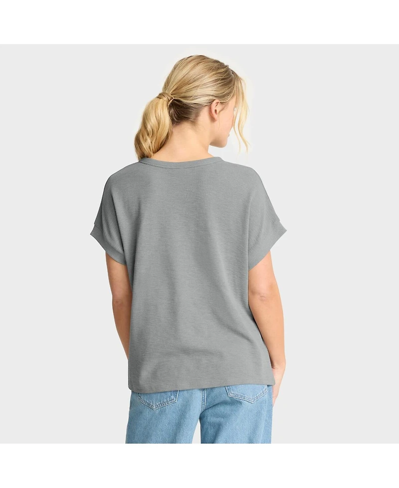 Fanatics Women's Heather Gray Chicago Bears Oversized Hometown Premium Henley Shirt