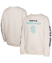 Outerstuff Big Boys and Girls Cream Seattle Kraken Star Power Pullover Sweatshirt