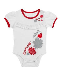 Outerstuff Newborn 3-Piece White/Red Cincinnati Reds Sweet Catcher Bodysuit, Headband and Skirt Set
