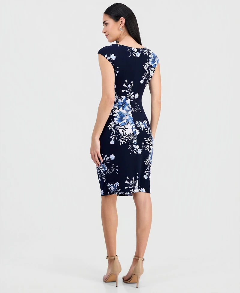 Connected Petite Boat-Neck Sheath Dress