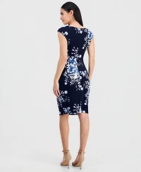 Connected Petite Boat-Neck Sheath Dress