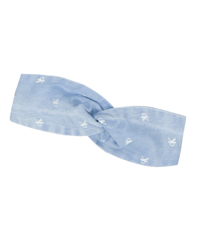 Calvin Klein Baby Girls' Monogram Print Denim Sunsuit and Headband