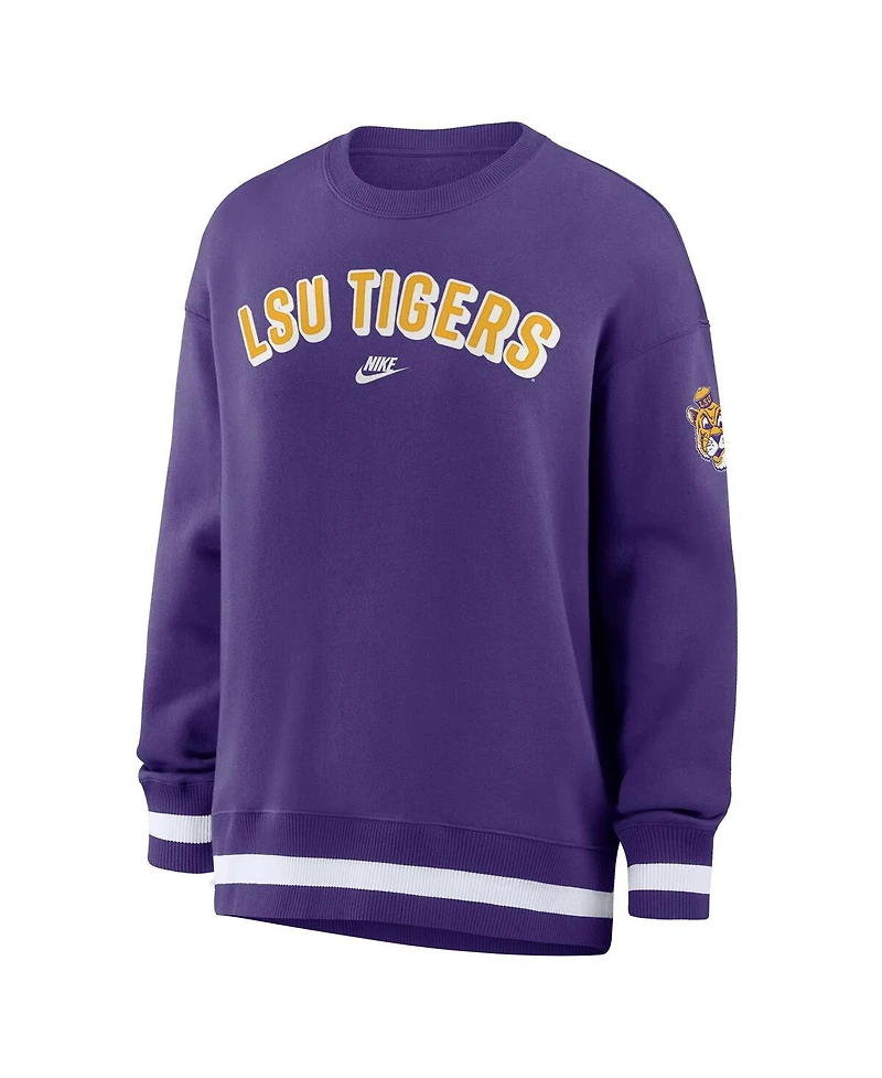 Nike Women's Purple Lsu Tigers Oversized Legacy Phoenix Sweatshirt