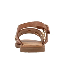 Bebe Little Girls Girl's Fashion Sandals – Dressy Shoes with Decorative Metal Charm