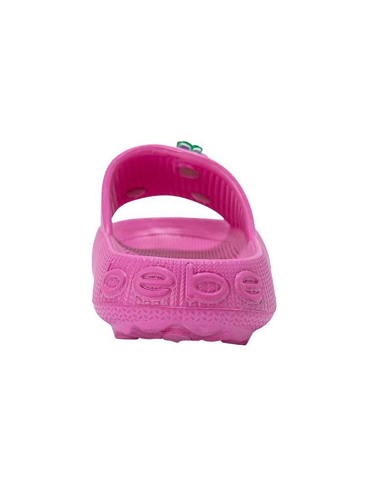 Bebe Girls' Eva Slide – Lightweight and Comfy Sandals with Fruit Charms