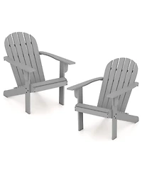 Gymax 2PCS Patio Adirondack Chair w/ Inclined Seat High Backrest and Wide Armrests