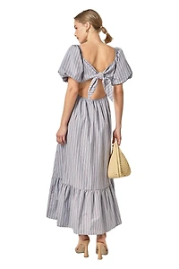 English Factory Women's Striped Tie Bck Maxi Dress