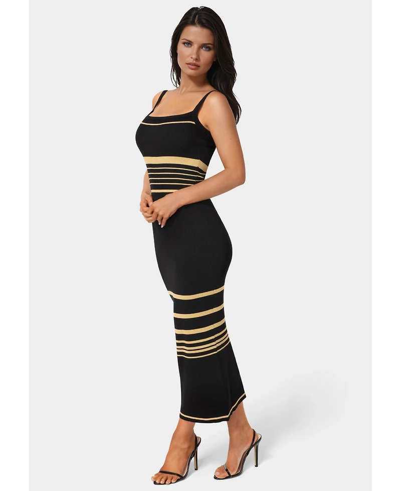 Bebe Women's Illusion Sweater Bodycon Maxi Dress