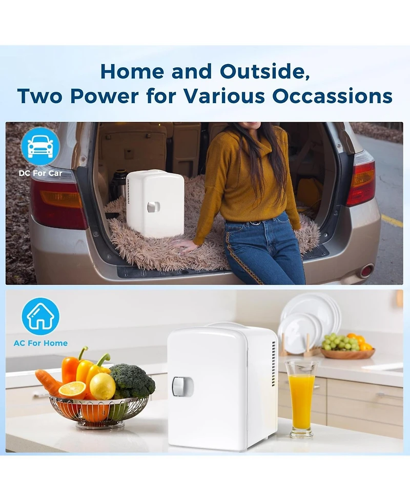Antarctic Star Portable Mini Fridge, 4L Skincare & Beverage Cooler (Ac/Dc)