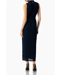 Ivonne Women's Sleeveless Long Pleated Dress