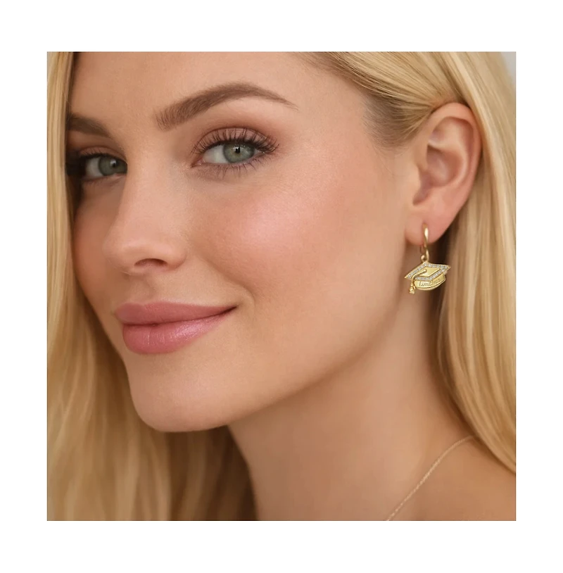 Dloria Limitless Graduation Cap Huggie Hoop Earrings