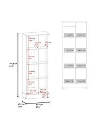 Fm Furniture Rels Kitchen Storage Cabinet with 3 Shelves and 2 Closed Compartments, White