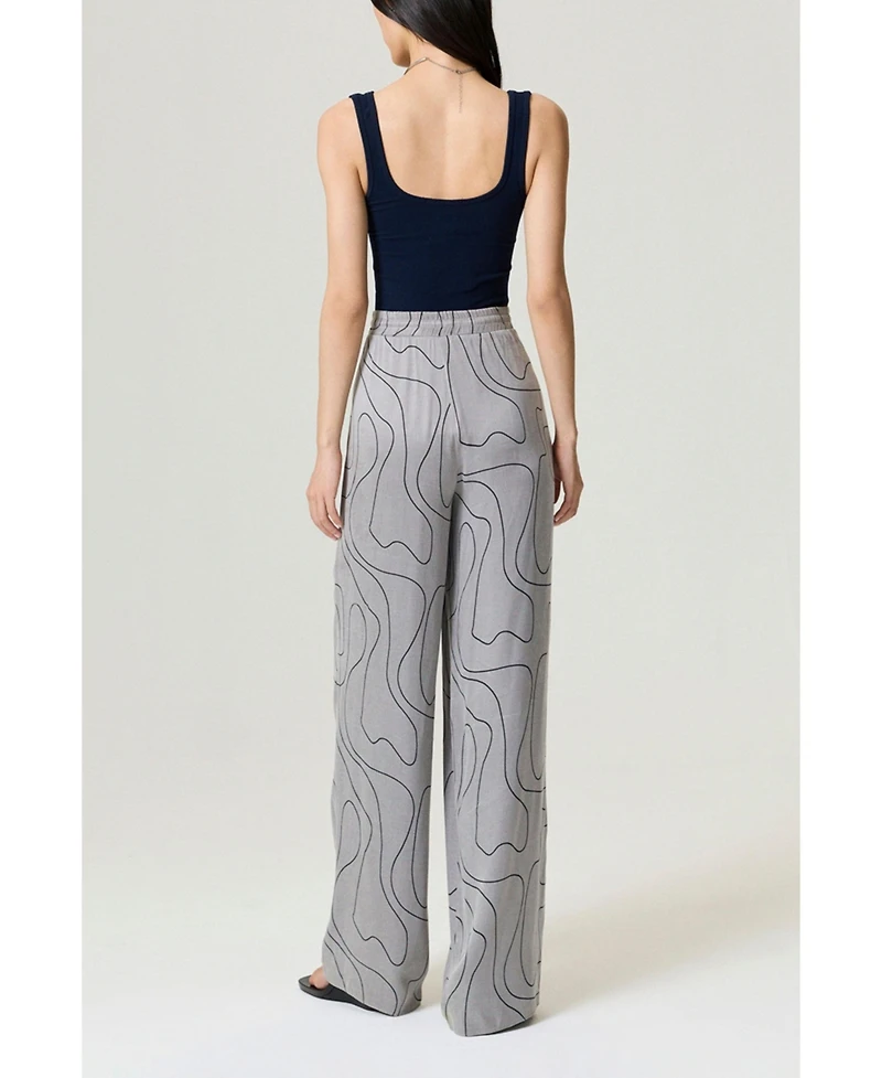 Nocturne Women's Flowy Wide-Leg Tailored Pants