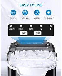 Antarctic Star Portable Countertop Ice Maker, Fast Production with 2 Sizes & Self-Cleaning