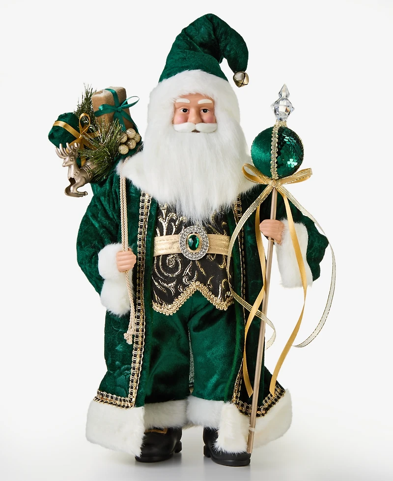 Holiday Lane Opulence Standing Santa with Gift Bag and Scepter, Macy's Exclusive