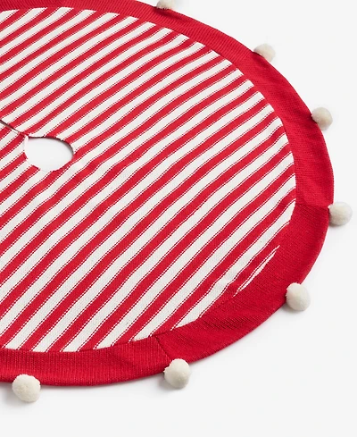 Holiday Lane Heritage Red and White with Pompom Tree Skirt, Macy's Exclusive