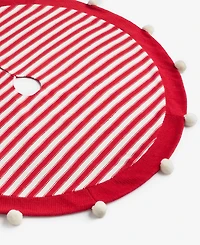 Holiday Lane Heritage Red and White with Pompom Tree Skirt, Macy's Exclusive