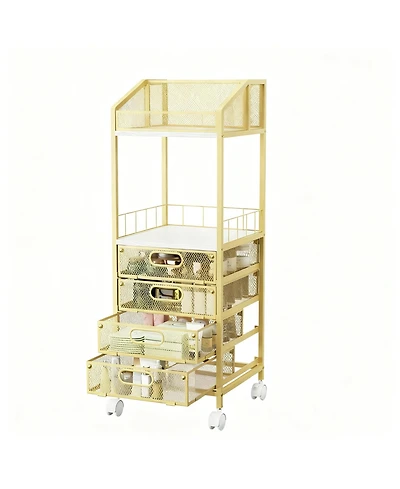 Yigii Multi-Compartment Makeup Organizer with Wheels for Skincare and Cosmetics