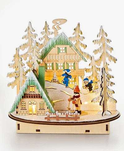 Holiday Lane Heritage Lighted Wood Snow Land Decor, Macy's Exclusive
