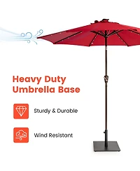 Gymax Square Weighted Patio Umbrella Base Stand 36 lbs Outdoor w/ 3 Adapters