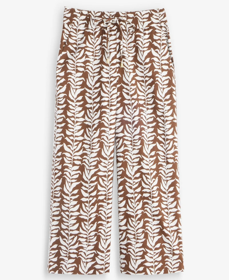 I.n.c. International Concepts Petite Printed Linen High-Rise Wide-Leg Pants, Macy's Exclusive