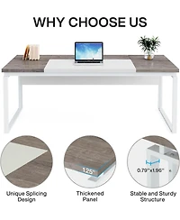 Tribesigns 63" Computer Desk Home Office Writing Table for Workstation (Only Table)
