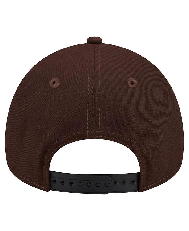 New Era Men's Dark Brown Philadelphia Eagles Burnt Wood A-Frame 9FORTY Adjustable Hat