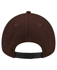 New Era Men's Dark Brown New England Patriots Burnt Wood A-Frame 9FORTY Adjustable Hat