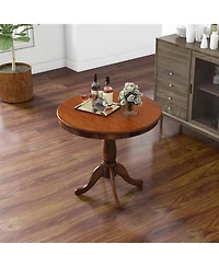 Gymax 32" Round Pedestal Dining Table Kitchen Dining Room