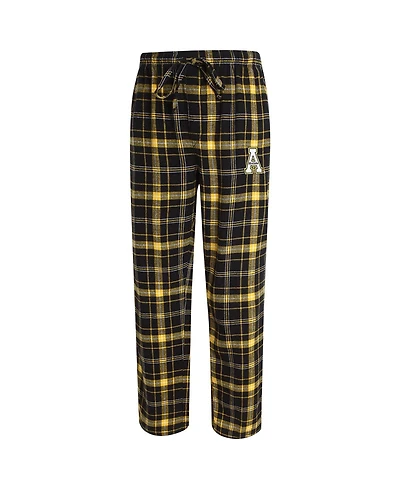 Concepts Sport Men's Black/Gold Appalachian State Mountaineers Ultimate Flannel Pants