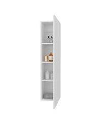 Fm Furniture Vento Vertical Wall Bathroom Cabinet with Door for Efficient Organization White