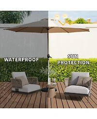 Clihome 10FT Outdoor Patio Umbrella with Push Button Tilt and Crank