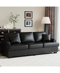 gaomon Modern Sofa with 2 Throw Pillows, Deep Seat Couch Upholstered Cushion & Removable Cover