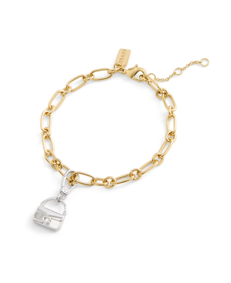 Coach Rhodium Collectible Signature Sculpted Handbag Jewelry Charm